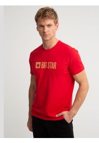 Big-Star - Koszulka męska z logo BIG STAR czerwona Anerr 603. Okazja: na co dzień. Kolor: czerwony. Materiał: jeans, bawełna. Styl: sportowy, casual, klasyczny #5