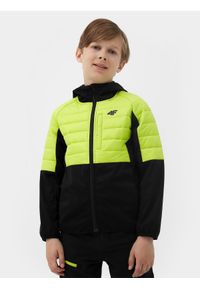 4f - Kurtka softshell wiatroodporna membrana 5000 chłopięca. Kolor: zielony. Materiał: softshell #2