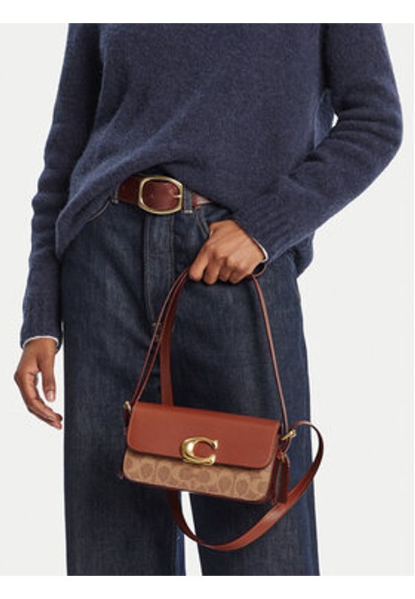Coach Torebka Zoe CAM19 B4XHG Brązowy. Kolor: brązowy
