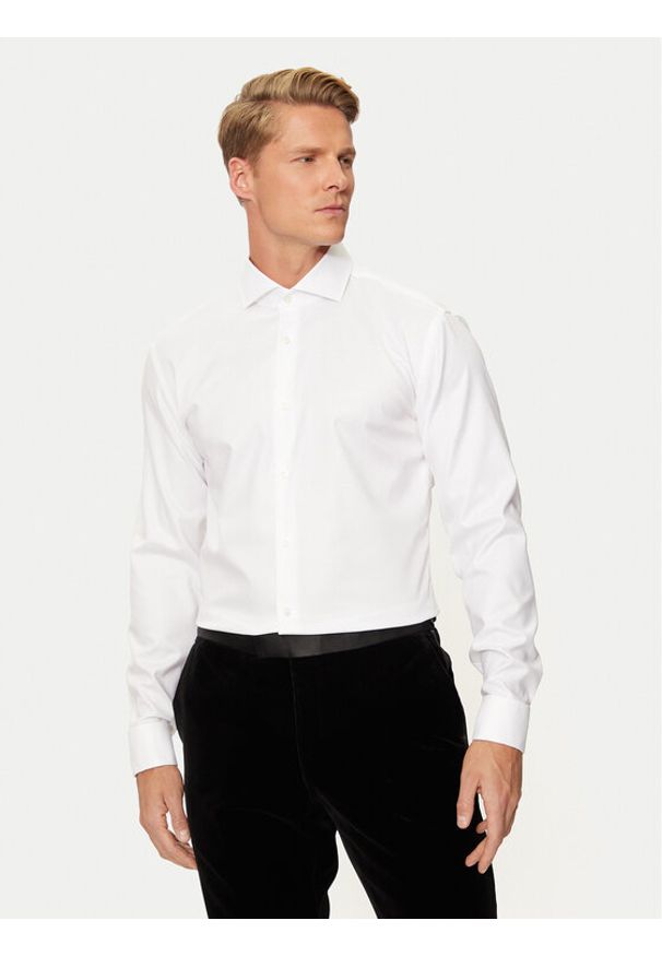 BOSS - Boss Koszula H-Hank 50527622 Biały Slim Fit. Kolor: biały. Materiał: bawełna