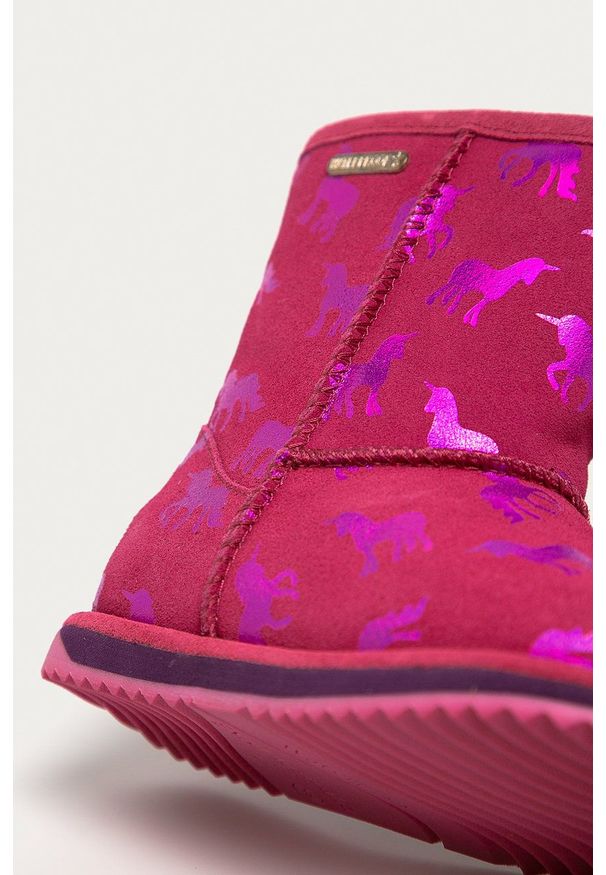 EMU Australia - Emu Australia - Śniegowce dziecięce Rainbow Unicorn Brumby. Nosek buta: okrągły. Kolor: różowy. Materiał: wełna, guma