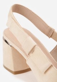 Renee - Beżowe Sandały na Słupku Vices Slingback ze Skórzaną Wkładką Vevoline. Okazja: na co dzień, do pracy, na spotkanie biznesowe. Zapięcie: sprzączka. Kolor: beżowy. Materiał: skóra. Sezon: lato. Obcas: na słupku. Styl: klasyczny, casual, biznesowy, elegancki #2