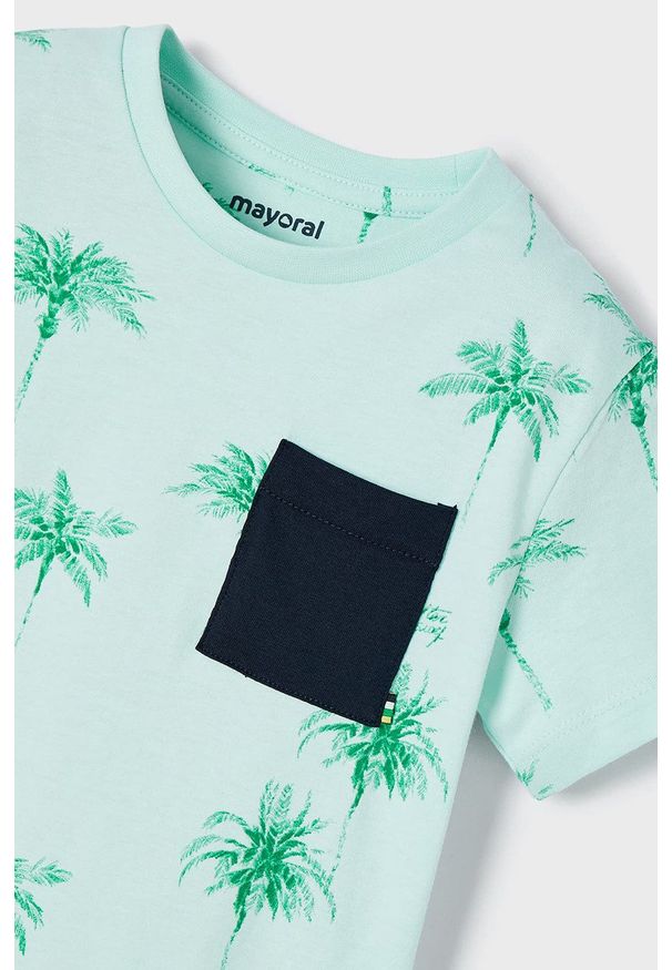 Mayoral T-shirt bawełniany dziecięcy (2-pack) kolor zielony z nadrukiem. Okazja: na co dzień. Kolor: zielony. Materiał: bawełna. Wzór: nadruk. Styl: casual