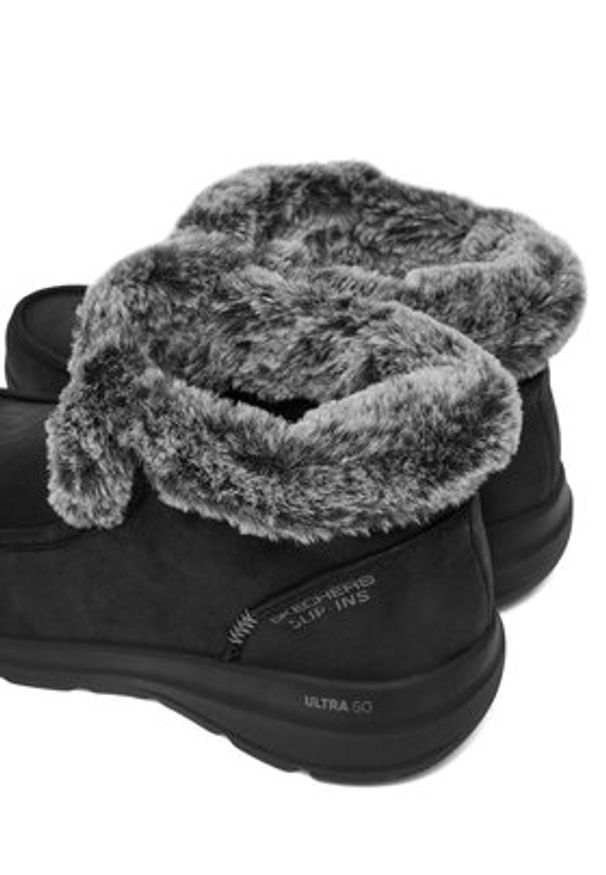 skechers - Skechers Botki Glacial Ultra 144221/BBK Czarny. Kolor: czarny. Materiał: materiał
