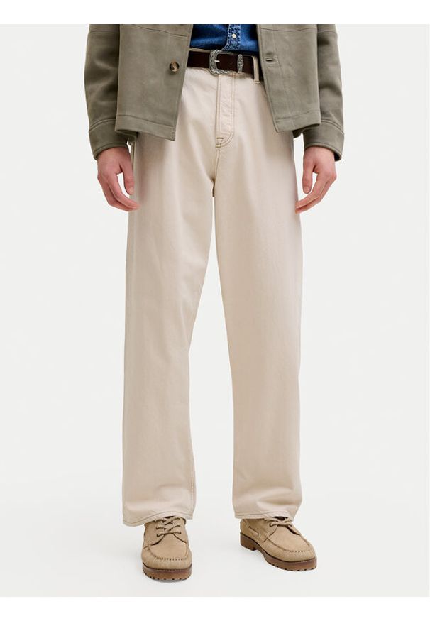 Jack & Jones Jeansy Alex 12295747 Beżowy jasny Baggy Fit. Kolor: beżowy