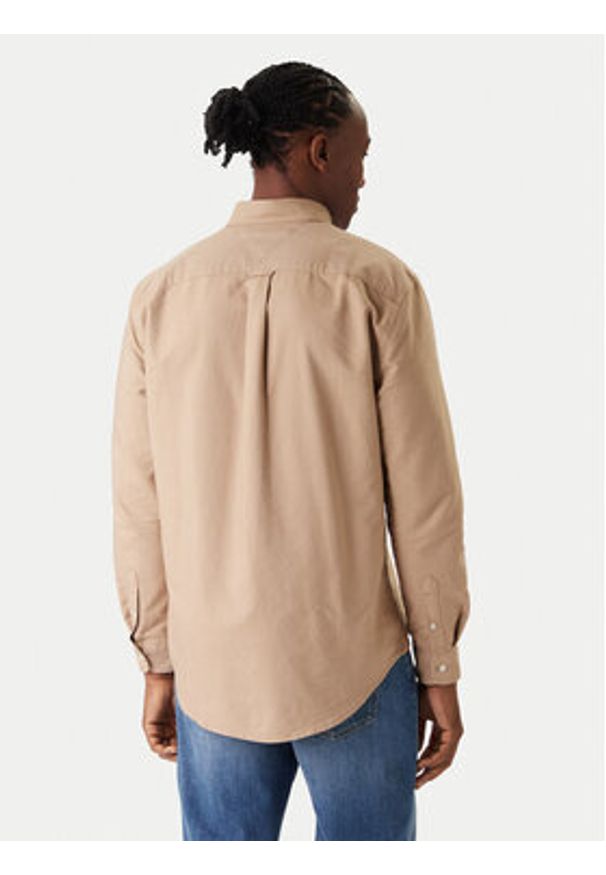 Tommy Jeans Koszula Oxford DM0DM22836 Beżowy Regular Fit. Kolor: beżowy. Materiał: bawełna