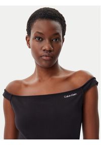 Calvin Klein Jeans Sukienka codzienna Logo Milano J20J225541 Czarny Slim Fit. Okazja: na co dzień. Kolor: czarny. Materiał: syntetyk, wiskoza. Typ sukienki: proste. Styl: casual #5