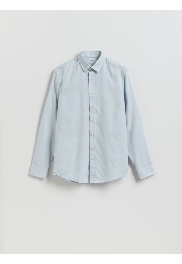 Reserved - Koszula slim z bawełny egipskiej - jasnoniebieski. Kolor: niebieski. Materiał: bawełna