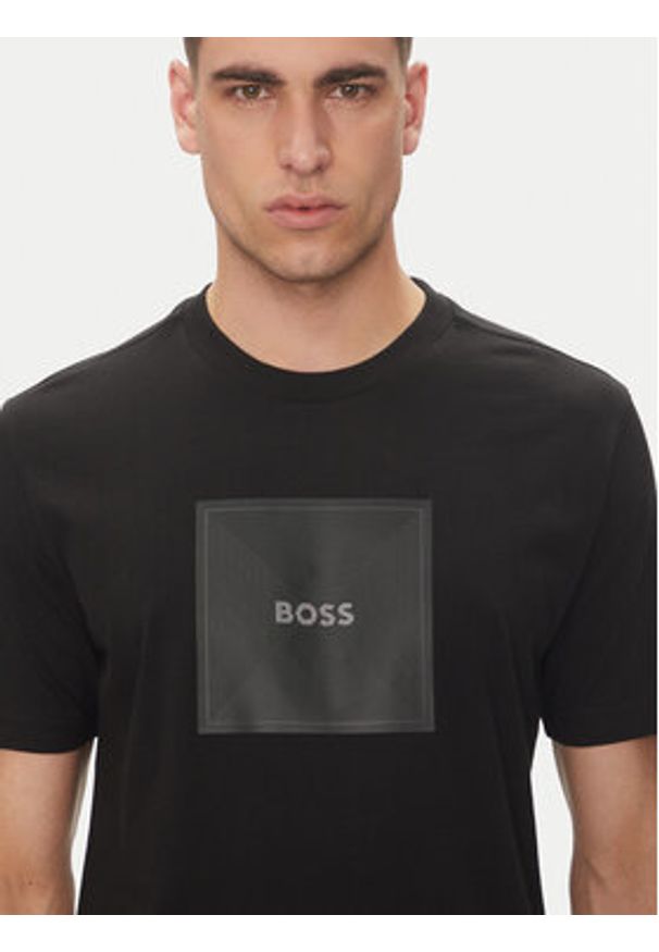 BOSS T-Shirt Logo 50538096 Czarny Regular Fit. Kolor: czarny. Materiał: bawełna