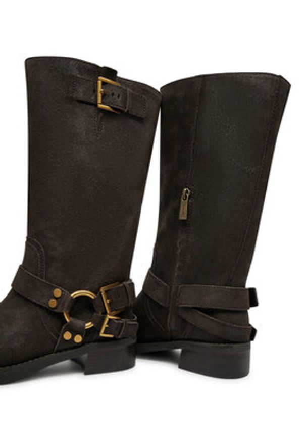 MICHAEL Michael Kors Oficerki 40F4CBFB9L Brązowy. Kolor: brązowy. Materiał: zamsz, skóra