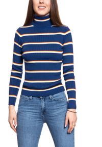 Wrangler - DAMSKI SWETER WRANGLER TURTLE NECK BLUE DEPTHS W8N0PWXJY. Kolor: niebieski #8