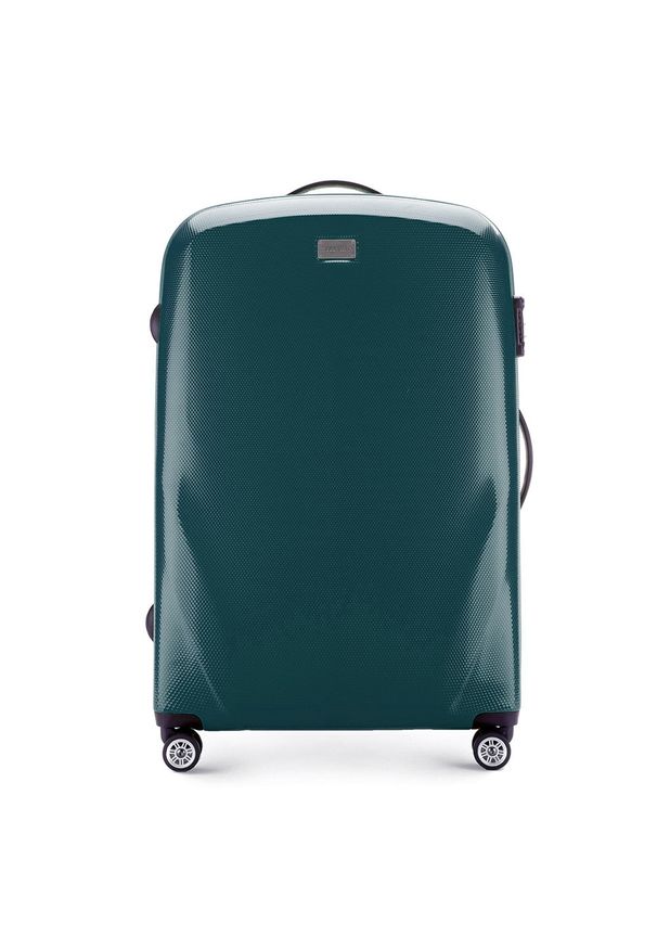 Wittchen - Duża walizka z polikarbonu jednokolorowa zielona. Kolor: zielony. Materiał: guma
