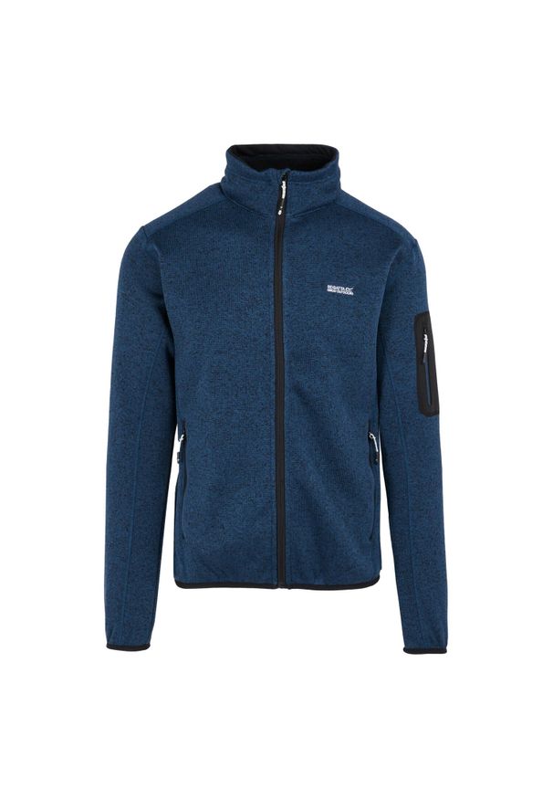 Regatta - Bluza Polarowa Męska Melanżowy Pełen Suwak Newhill. Kolor: wielokolorowy, niebieski, szary. Materiał: polar. Wzór: melanż. Sezon: zima. Styl: sportowy. Sport: turystyka piesza