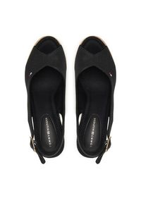 TOMMY HILFIGER - Tommy Hilfiger Espadryle Flag High Wedge Espad Slingback FW0FW09343 Czarny. Kolor: czarny. Materiał: materiał #5