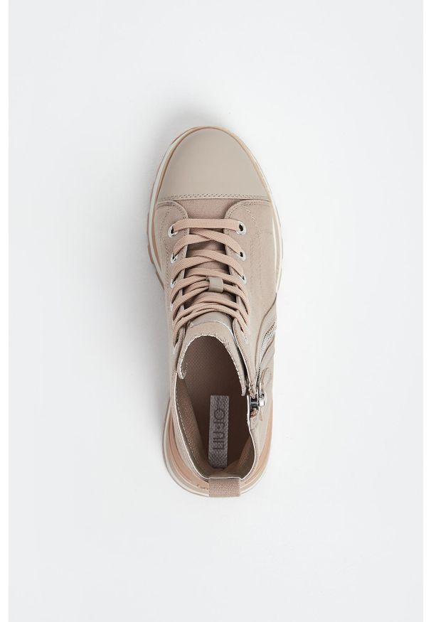 Liu Jo - Sneakersy damskie skórzane LIU JO. Nosek buta: okrągły. Zapięcie: zamek. Materiał: skóra. Szerokość cholewki: normalna