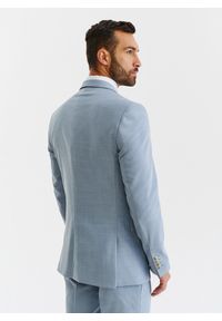 Pako Lorente - PAKO LORENTE – Błękitna marynarka garniturowa o widocznej strukturze. Okazja: na komunię, na ślub cywilny, na wesele. Kolor: niebieski. Materiał: wełna. Styl: elegancki #9