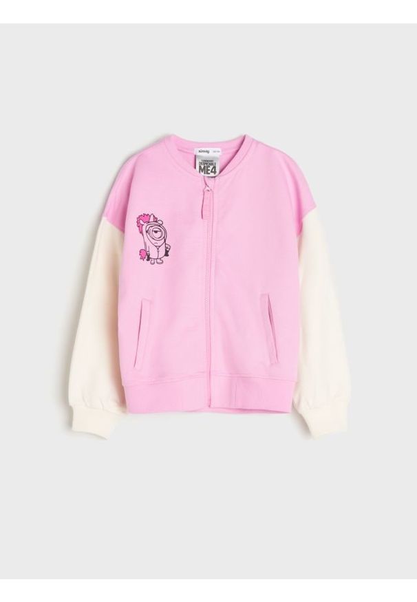 Sinsay - Bluza Minionki - fioletowy. Kolor: fioletowy. Materiał: dzianina, bawełna. Wzór: motyw z bajki