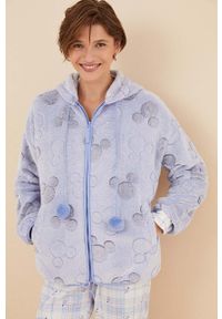 Women Secret - women'secret szlafrok Mickey Mouse kolor niebieski 4416253. Typ kołnierza: kaptur. Kolor: niebieski. Materiał: materiał. Wzór: motyw z bajki #1
