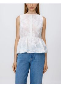 Reserved - Bluzka z baskinką - złamana biel. Materiał: bawełna, tkanina #1