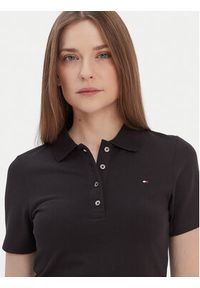 TOMMY HILFIGER - Tommy Hilfiger Polo 1985 WW0WW42047 Czarny Slim Fit. Typ kołnierza: polo. Kolor: czarny. Materiał: bawełna #4