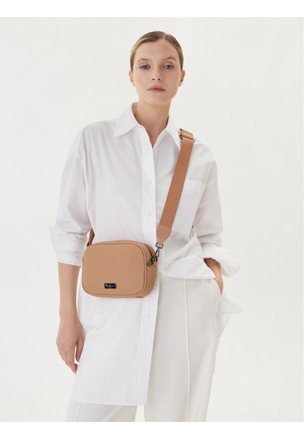 Pepe Jeans Torebka Georgina PL0300039 Beżowy. Kolor: beżowy. Materiał: skórzane