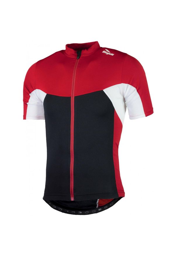 ROGELLI - RECCO 2.0, koszulka rowerowa z krótkim rękawem, czarno-czerwona. Kolor: biały, wielokolorowy, czarny, czerwony. Długość rękawa: krótki rękaw. Długość: krótkie. Sport: kolarstwo