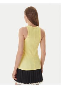 Lacoste Top TF5388 Żółty Slim Fit. Kolor: żółty. Materiał: bawełna #3