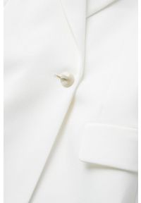 mango - Mango płaszcz Sugus damski kolor biały przejściowy. Okazja: na co dzień. Kolor: biały. Materiał: włókno. Styl: casual