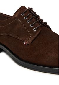 TOMMY HILFIGER - Tommy Hilfiger Półbuty Corporate Derby FM0FM05582 Brązowy. Kolor: brązowy. Materiał: zamsz, skóra