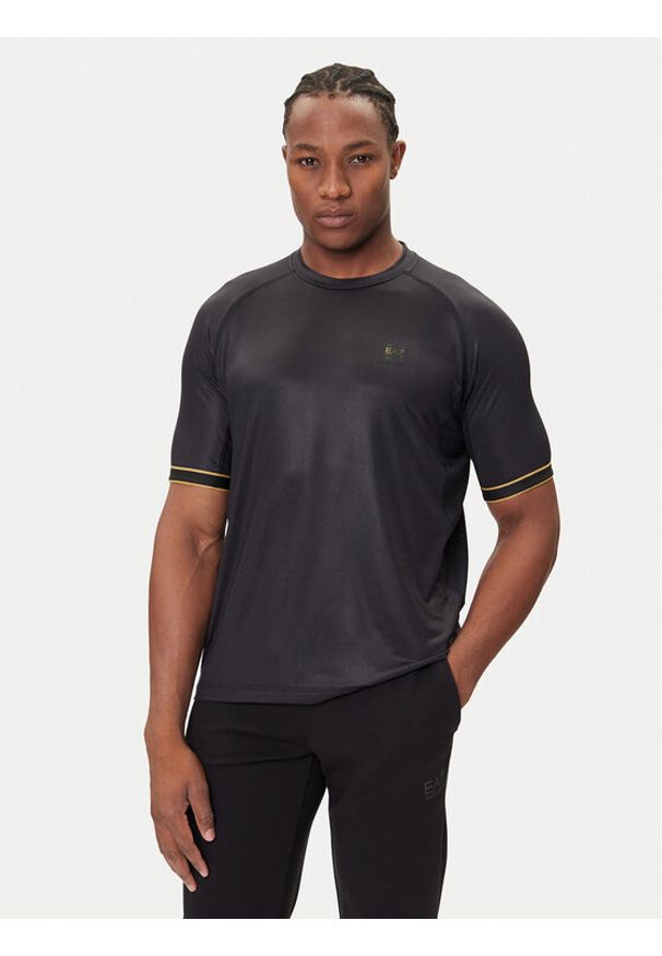 EA7 Emporio Armani T-Shirt 7M000619 AF16723 UC001 Czarny Regular Fit. Kolor: czarny. Materiał: syntetyk