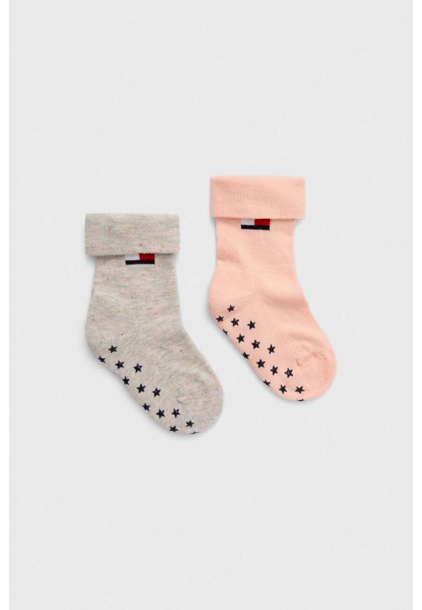 TOMMY HILFIGER - Tommy Hilfiger skarpetki dziecięce 2-pack kolor różowy. Kolor: różowy. Materiał: bawełna, włókno
