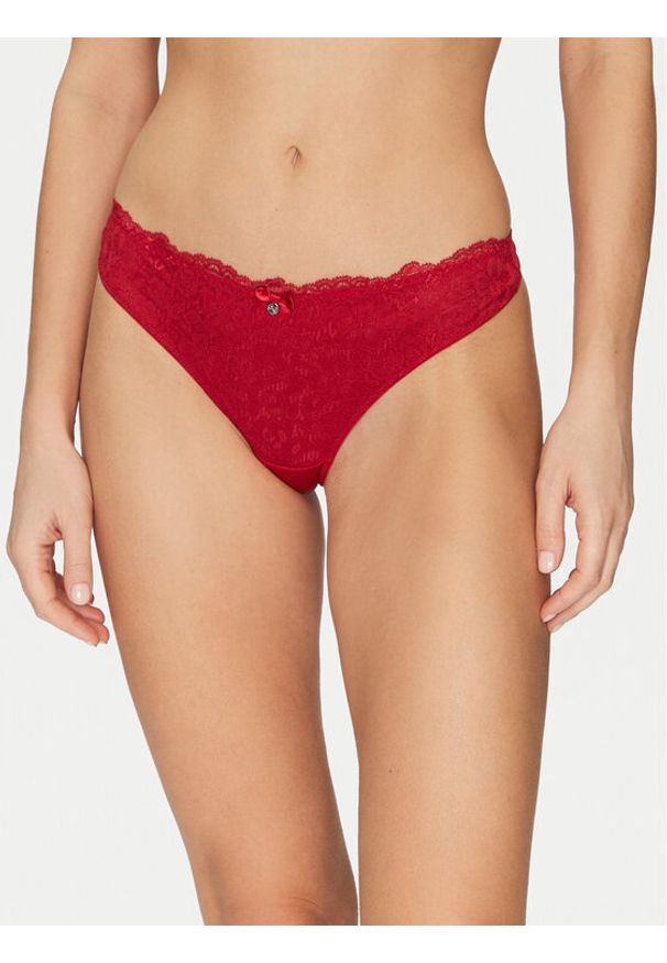 Hunkemöller Stringi Marine 300261 Czerwony. Kolor: czerwony. Materiał: syntetyk
