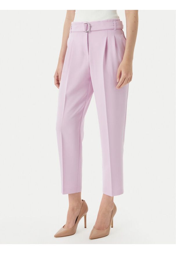 BOSS Spodnie materiałowe Tapiah 50490037 Fioletowy Regular Fit. Kolor: fioletowy. Materiał: syntetyk