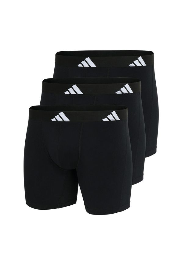 Adidas - Bokserki Active Flex Cotton 3 pak. Kolor: czarny. Materiał: elastan, bawełna. Sport: fitness