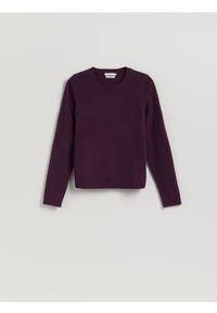 Reserved - Wełniany sweter - ciemnofioletowy. Kolor: fioletowy. Materiał: wełna #1