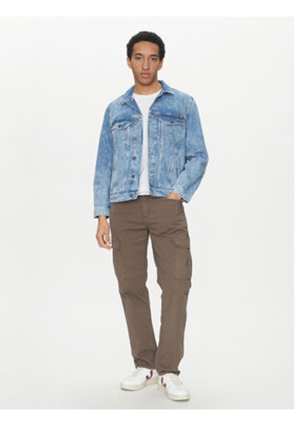 Mustang Kurtka jeansowa Dallas 1016352 Niebieski Regular Fit. Kolor: niebieski. Materiał: bawełna
