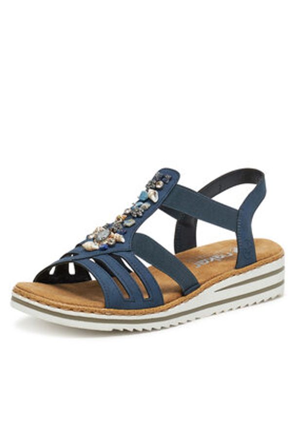 Rieker Sandały CEO-V0649-14 Granatowy. Kolor: niebieski. Materiał: skóra