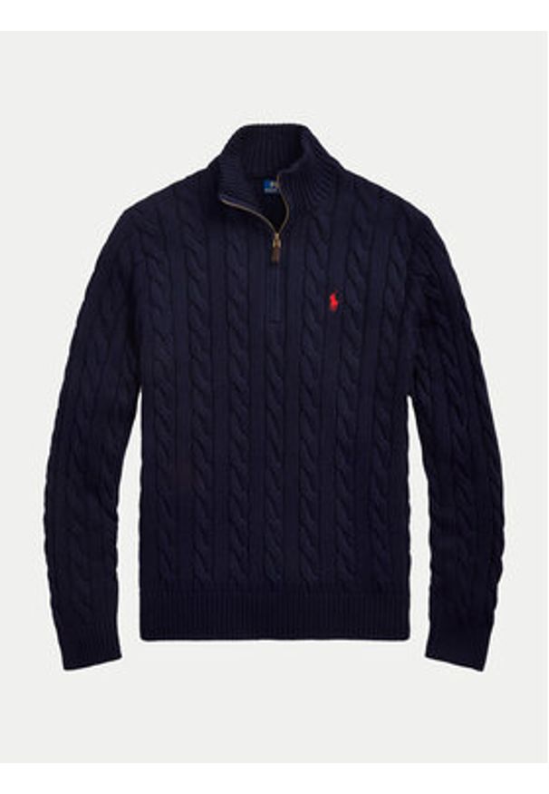 Polo Ralph Lauren Sweter 710810841001 Granatowy Regular Fit. Typ kołnierza: polo. Kolor: niebieski. Materiał: bawełna