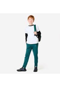 DOMYOS - Spodnie dresowe dla dzieci Domyos. Kolekcja: plus size. Kolor: czarny, zielony, wielokolorowy, niebieski. Materiał: poliester, materiał, elastan