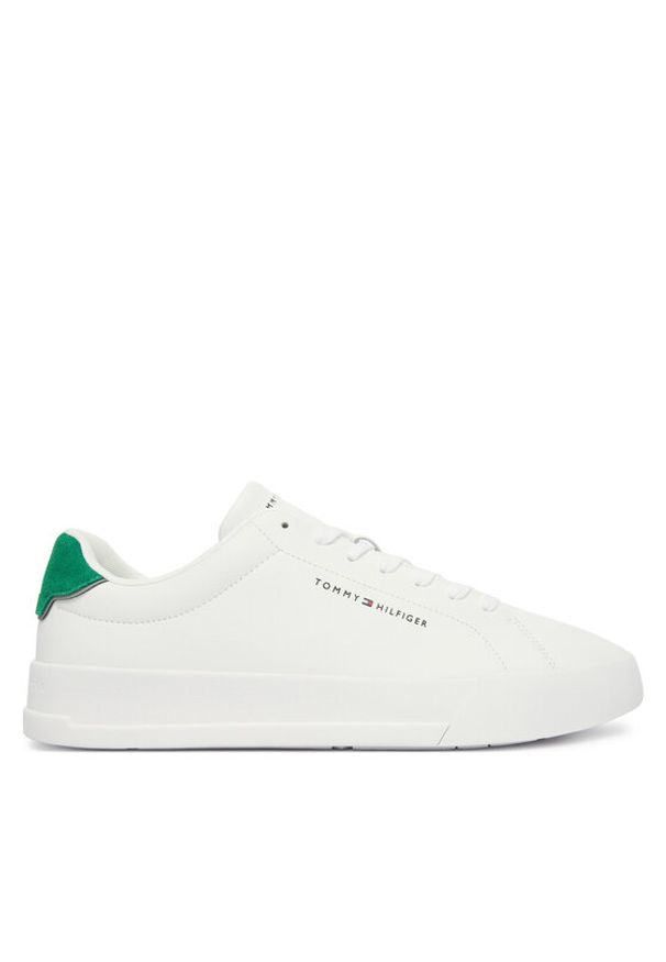 TOMMY HILFIGER - Tommy Hilfiger Sneakersy Th Court Lth Detail Ess FM0FM05367 Biały. Kolor: biały. Materiał: skóra