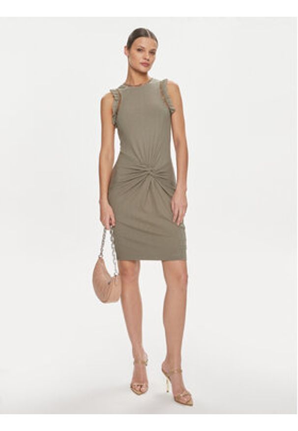 Guess Sukienka koktajlowa Olga W4GK30 KC7H2 Zielony Bodycon Fit. Kolor: zielony. Materiał: wiskoza. Typ sukienki: bodycon. Styl: wizytowy