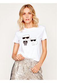 Karl Lagerfeld - T-Shirt KARL LAGERFELD. Typ kołnierza: dekolt w karo. Kolor: biały #1