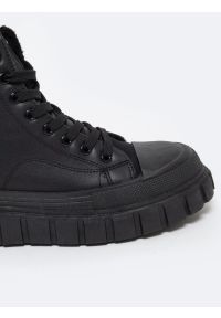 Big-Star - Trampki damskie wysokie czarne MM274625 906. Zapięcie: sznurówki. Kolor: czarny. Materiał: skóra ekologiczna. Szerokość cholewki: normalna. Obcas: na platformie. Styl: elegancki, klasyczny #5