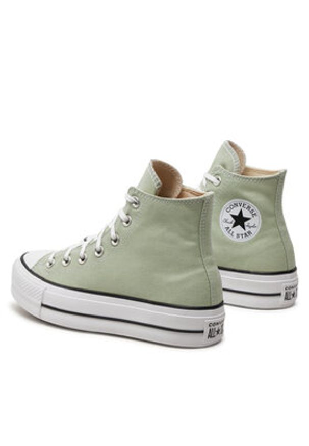 Converse Trampki Chuck Taylor All Star Lift Platform Hi A03541C Zielony. Kolor: zielony. Materiał: materiał. Obcas: na platformie