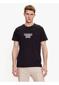 Guess T-Shirt Logo M3GI30 K8FQ4 Czarny Slim Fit. Kolor: czarny. Materiał: bawełna