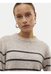 Vero Moda Sweter Flawless 10320487 Beżowy Loose Fit. Kolor: beżowy. Materiał: syntetyk