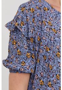 Answear Lab Sukienka mini rozkloszowana. Kolor: niebieski. Materiał: tkanina. Długość rękawa: krótki rękaw. Typ sukienki: rozkloszowane. Styl: wakacyjny. Długość: mini #5