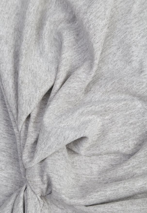 Renee - Szara Marszczona Sukienka z Bawełny o T-shirtowym Kroju z Poduszkami Pelasea. Okazja: na co dzień. Kolor: szary. Materiał: bawełna. Typ sukienki: proste, oversize. Styl: casual