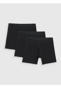4f - 4F Bielizna bokserki (3-pack) męskie - czarne S. Kolor: czarny. Materiał: guma, bawełna, elastan #1