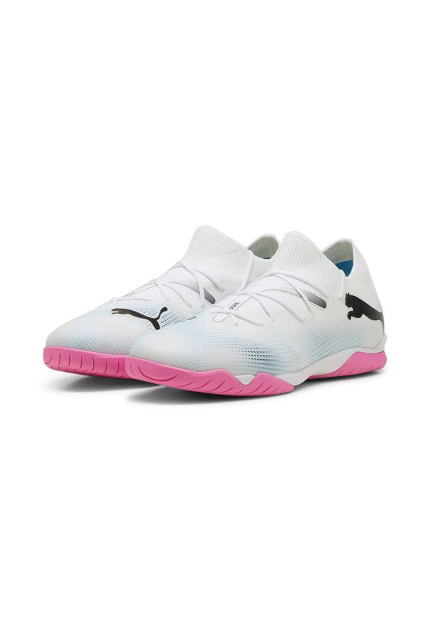 Buty piłkarskie męskie Puma Future 7 Match It. Zapięcie: sznurówki. Kolor: biały, wielokolorowy, czarny. Materiał: materiał, tkanina. Szerokość cholewki: normalna. Sport: piłka nożna